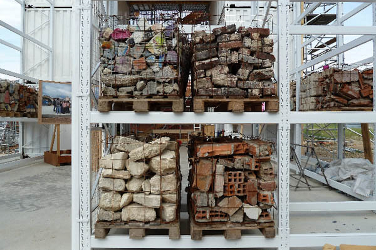 Mise en scène des déchets de démolition
